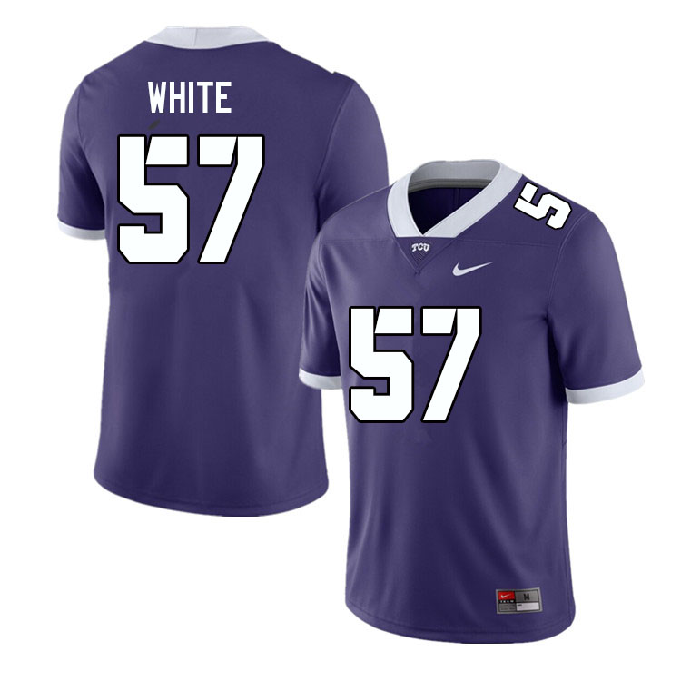 Men #57 Hudson White TCU Horned Frogs College Football Jerseys Sale-Purple - Click Image to Close